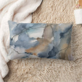 抽象芸術水彩灰色の茶色の大理石パターン ランバークッション (ブランケット)