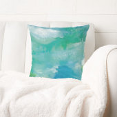 抽象芸術水彩熱帯ターコイズビーチ クッション