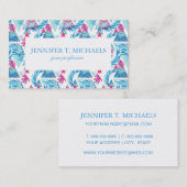 抽象芸術水彩熱帯リーフパターン 名刺 (正面/裏面)