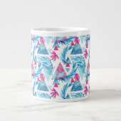 抽象芸術水彩熱帯葉パターン ジャンボコーヒーマグカップ (正面)