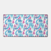 抽象芸術水彩熱帯葉パターン デスクマット (正面)