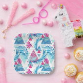 抽象芸術水彩熱帯葉パターン ペーパープレート (パーティー)