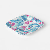 抽象芸術水彩熱帯葉パターン ペーパープレート (傾斜あり)