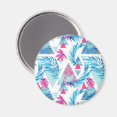 抽象芸術水彩熱帯葉パターン マグネット (正面/裏面)