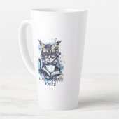 抽象芸術水彩猫コーヒーブック カフェラテマグ (左アングル)