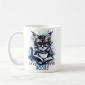 抽象芸術水彩猫コーヒーブック コーヒーマグカップ (左)