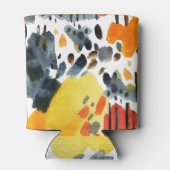 抽象芸術水彩画シームレスパターン 缶クーラー (裏面)