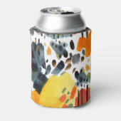 抽象芸術水彩画シームレスパターン 缶クーラー (缶裏面)