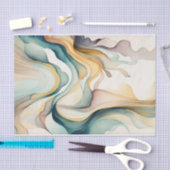 抽象芸術水彩画波。流モダン動 薄葉紙 (クラフト)