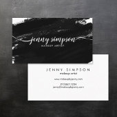 抽象芸術水彩白黒台本 名刺