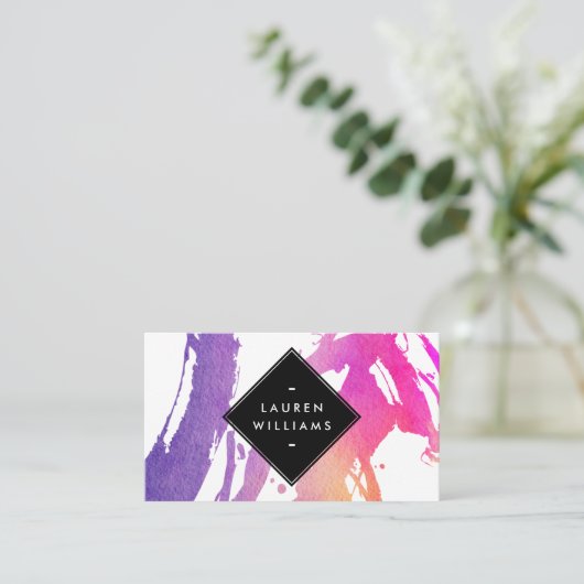 抽象芸術水彩筆画名刺 名刺 (スタンド正面)