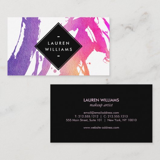 抽象芸術水彩筆画名刺 名刺 (正面/裏面)