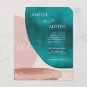 抽象芸術水彩結婚式招待状 チラシ (正面)