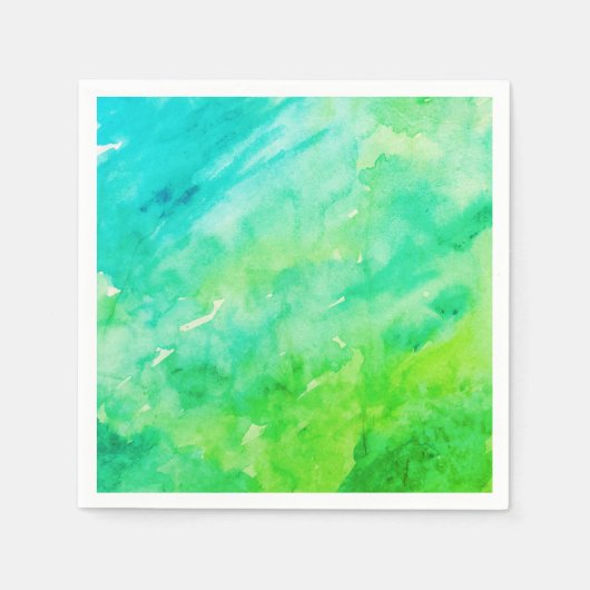 抽象芸術水彩絞り染めネオン スタンダードカクテルナプキン (正面)