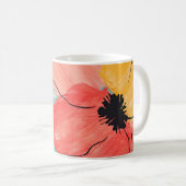 抽象芸術水彩絵画花 コーヒーマグカップ (正面右)