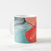 抽象芸術水彩絵画花 コーヒーマグカップ (正面左)