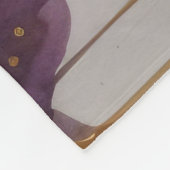 抽象芸術水彩絵画金ゴールド街並み紫 フリースブランケット (角)