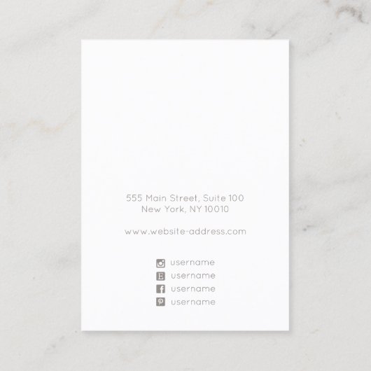 抽象芸術水彩署名イヤリングディスプレイ 名刺 (裏面)