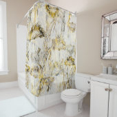 抽象芸術水彩背景：dandelion、juniper シャワーカーテン (インサイチュ)