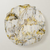 抽象芸術水彩背景:dandelion、juniper ラウンドクッション (裏面)