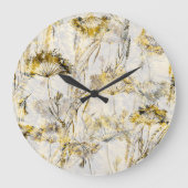 抽象芸術水彩背景:dandelion、juniper ラージ壁時計 (正面)