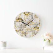 抽象芸術水彩背景:dandelion、juniper ラージ壁時計 (ホーム)