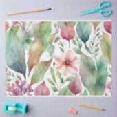 抽象芸術水彩自然コラージュ葉付き 薄葉紙 (クラフト)