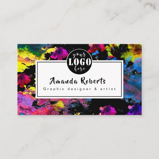 抽象芸術水彩花アーティストの名刺 名刺 (正面)
