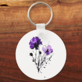 抽象芸術水彩花 キーホルダー (裏面)
