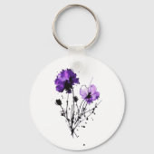 抽象芸術水彩花 キーホルダー (裏面)