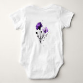 抽象芸術水彩花 ベビーボディスーツ (裏面)