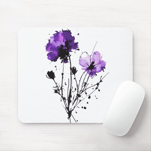 抽象芸術水彩花 マウスパッド (マウス)