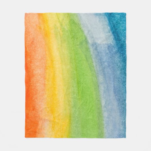 抽象芸術水彩虹色背景 フリースブランケット (正面)