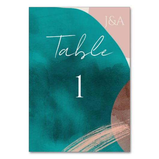 抽象芸術水彩表番号カード テーブルナンバー (正面)