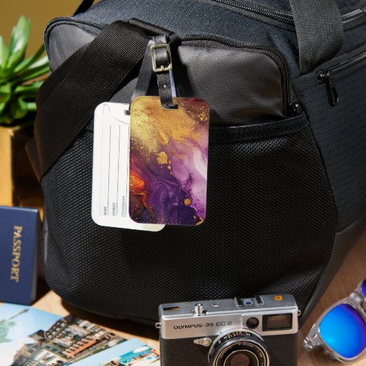 抽象芸術水彩設計 ラゲッジタグ (正面&裏面)