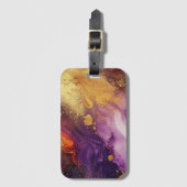 抽象芸術水彩設計 ラゲッジタグ (正面縦)