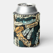 抽象芸術水彩都市、大文字パターン 缶クーラー (缶裏面)