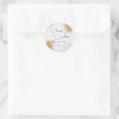 抽象芸術水彩金ゴールドグリッターモノグラム結婚ズ ラウンドシール (バッグ)