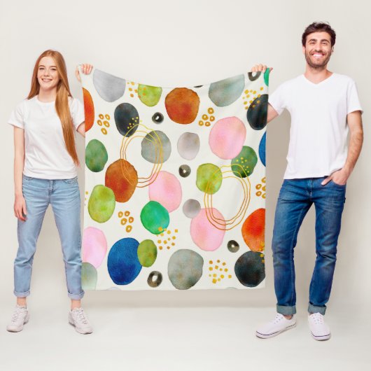 抽象芸術水彩金ゴールドグリッター芸術 フリースブランケット (インサイチュ)