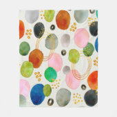 抽象芸術水彩金ゴールドグリッター芸術 フリースブランケット (正面)