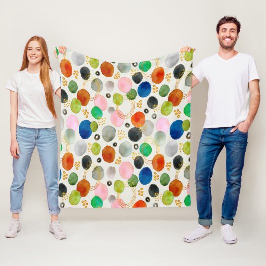 抽象芸術水彩金ゴールドグリッター芸術 フリースブランケット (インサイチュ)