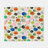 抽象芸術水彩金ゴールドグリッター芸術 フリースブランケット (正面(横))