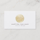 抽象芸術水彩金ゴールド円のロゴ（白） 名刺 (正面)