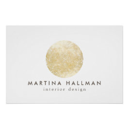 抽象芸術水彩金ゴールド円ロゴのダウンロード ポスター