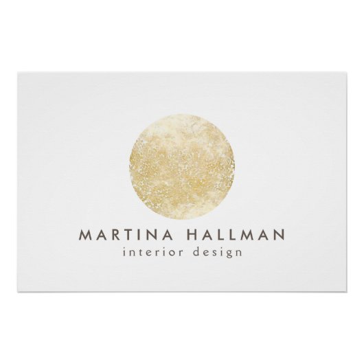 抽象芸術水彩金ゴールド円ロゴのダウンロード ポスター (正面)