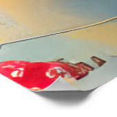 抽象芸術水彩金ゴールド赤青ポスター ポスター (角)