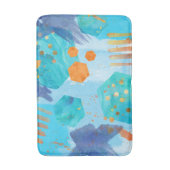 抽象芸術水彩青六角バスパマット バスマット (正面縦)