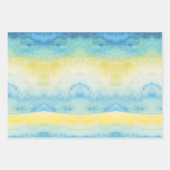 抽象芸術水彩青海と黄日 ラッピングペーパーシート (正面3)