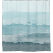 抽象芸術水彩青海 シャワーカーテン (正面)