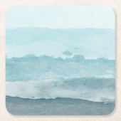抽象芸術水彩青海 スクエアペーパーコースター (正面)